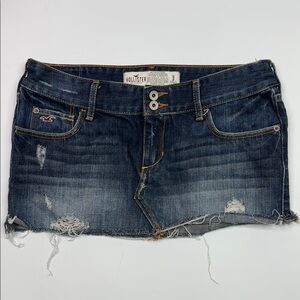 Hollister Distressed Denim Mini Skirt Size 3 Y2K